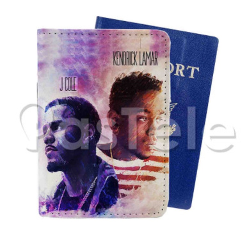 Kendrick Lamar And J Cole Custom PU Leather Passport Travel Baggage Tag Cover