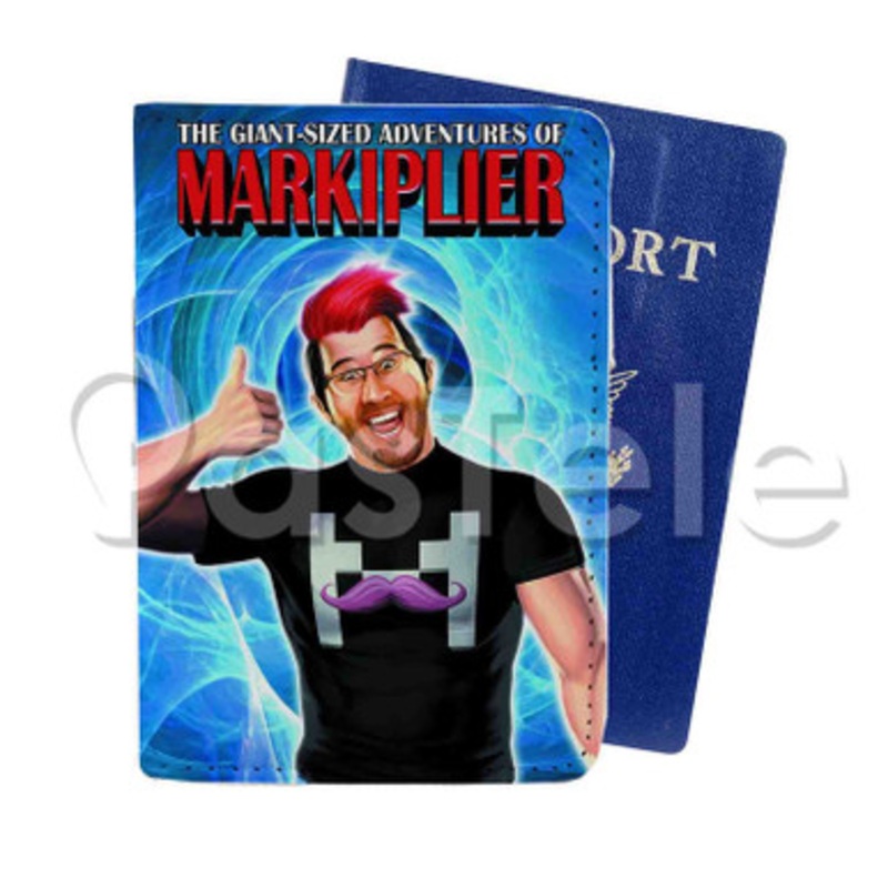 Markiplier Smile Custom PU Leather Passport Travel Baggage Tag Cover