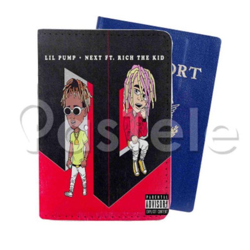 Next Lil Pump Feat Rich The Kid Custom PU Leather Passport Travel Baggage Tag Cover