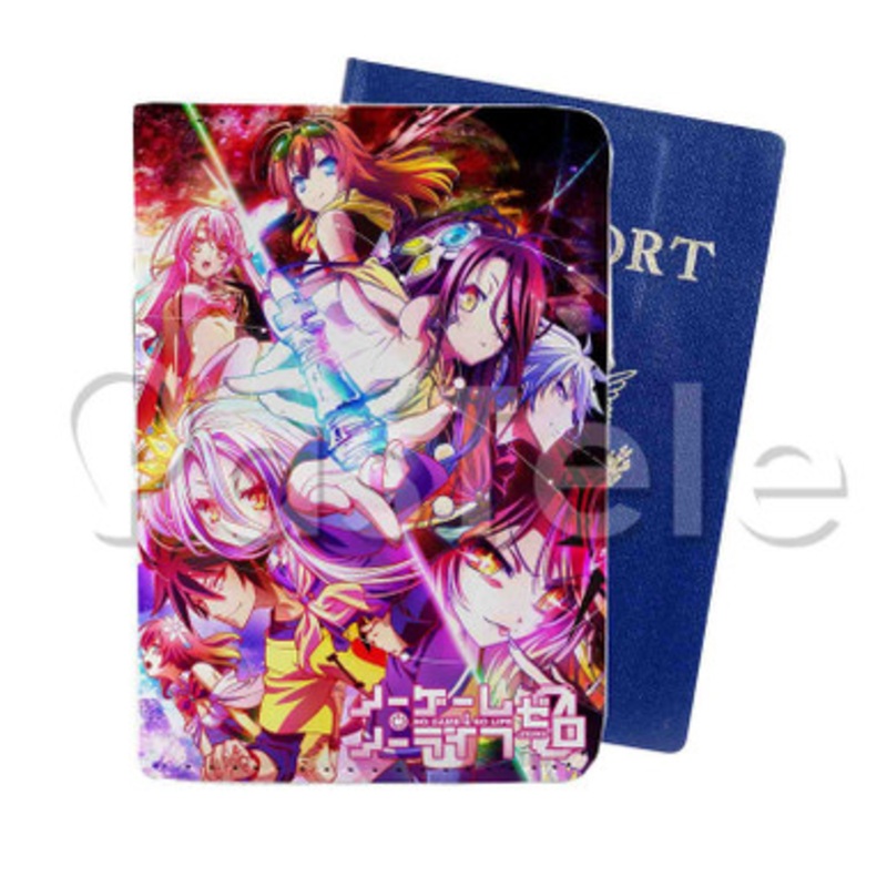 No Game No Life Zero Anime Custom PU Leather Passport Travel Baggage Tag Cover