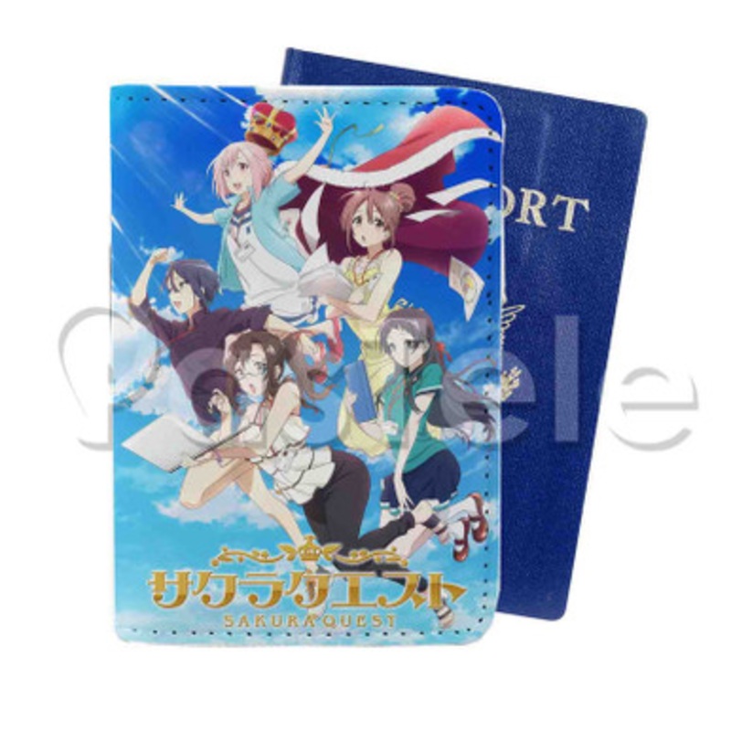 Sakura Quest Custom PU Leather Passport Travel Baggage Tag Cover
