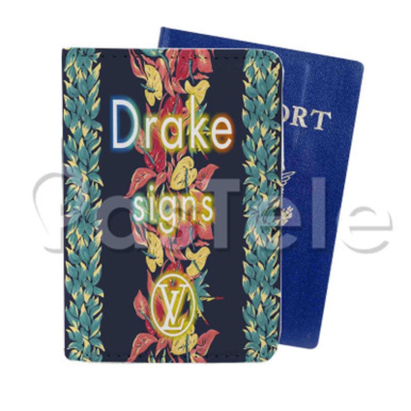 Signs Drake Custom PU Leather Passport Travel Baggage Tag Cover