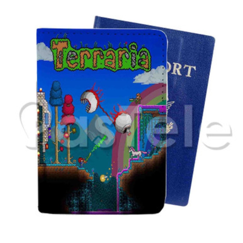 Terraria Custom PU Leather Passport Travel Baggage Tag Cover