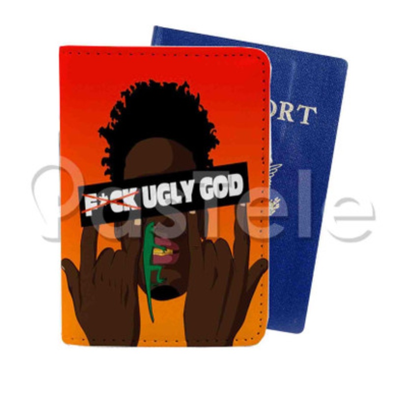 Ugly God Finger Custom PU Leather Passport Travel Baggage Tag Cover