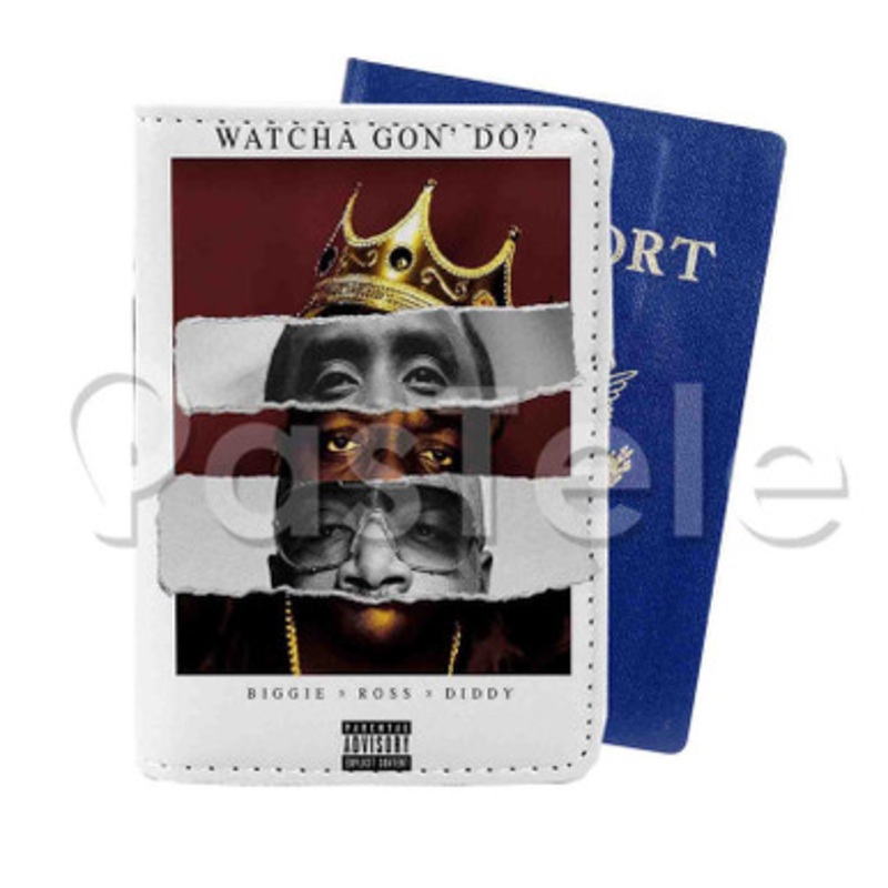 Watcha Gon Do Puff Daddy Feat Biggie Rick Ross Custom PU Leather Passport Travel Baggage Tag Cover
