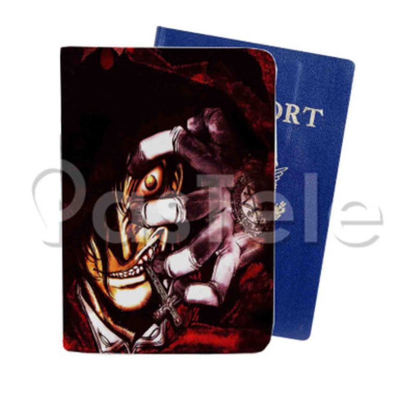 Alucard Hellsing Custom PU Leather Passport Travel Baggage Tag Cover