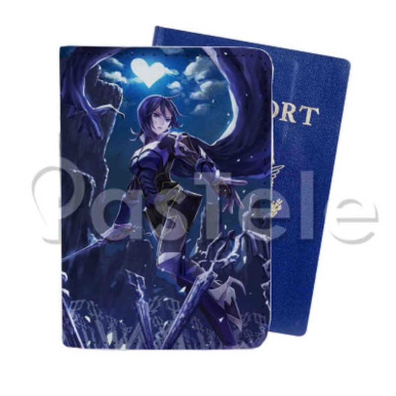 Aqua Kingdom Hearts Custom PU Leather Passport Travel Baggage Tag Cover
