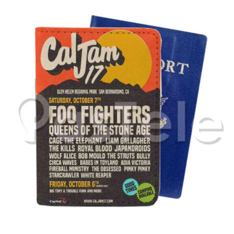 Cal Jam 17 Custom PU Leather Passport Travel Baggage Tag Cover