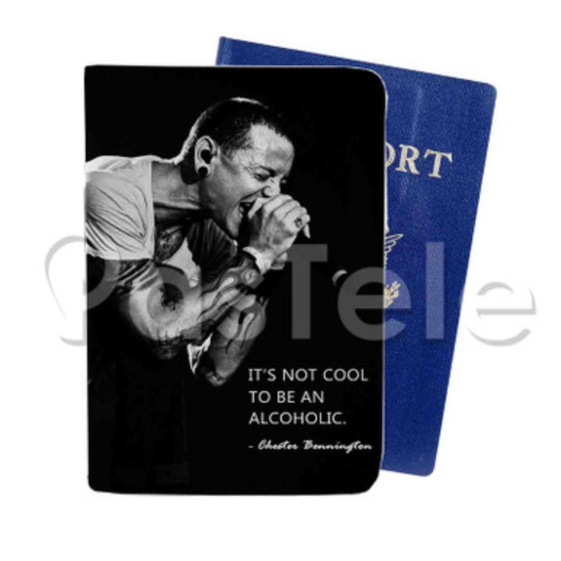 Chester Bennington Quotes Custom PU Leather Passport Travel Baggage Tag Cover