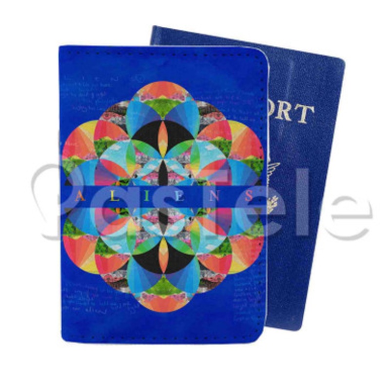 Coldplay Aliens Custom PU Leather Passport Travel Baggage Tag Cover