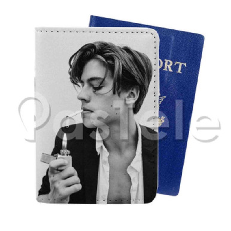 Cole Sprouse Custom PU Leather Passport Travel Baggage Tag Cover