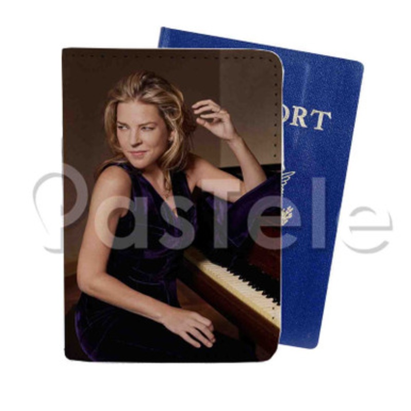 Diana Krall Custom PU Leather Passport Travel Baggage Tag Cover