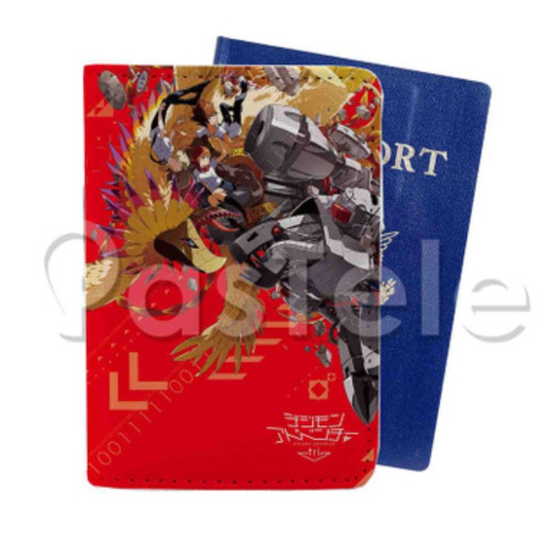 Digimon Adventure tri Custom PU Leather Passport Travel Baggage Tag Cover