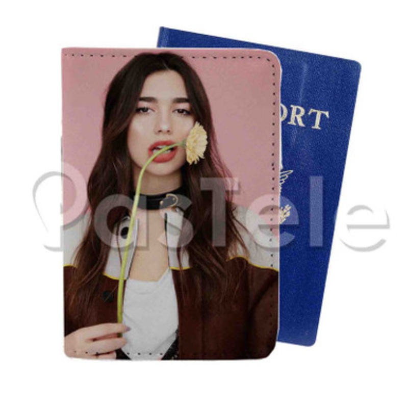 Dua Lipa Custom PU Leather Passport Travel Baggage Tag Cover