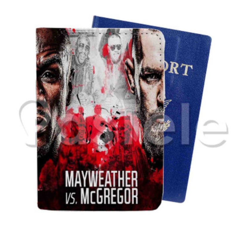 Floyd Mayweather Jr vs Conor Mc Gregor Custom PU Leather Passport Travel Baggage Tag Cover