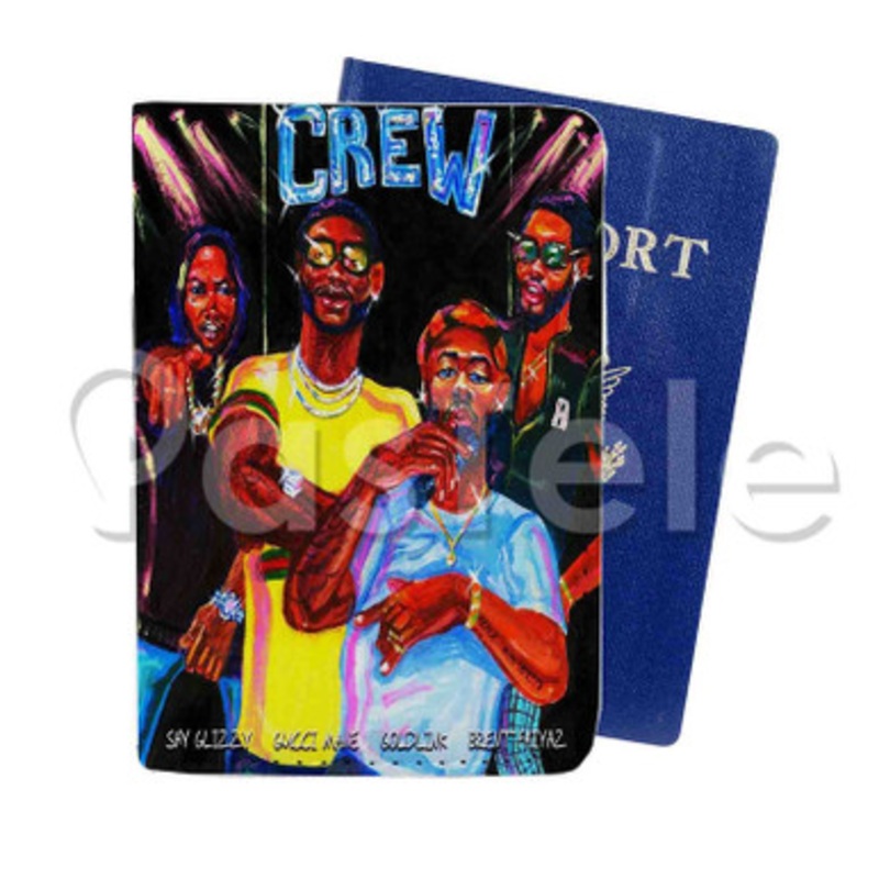 Gold Link Crew Custom PU Leather Passport Travel Baggage Tag Cover