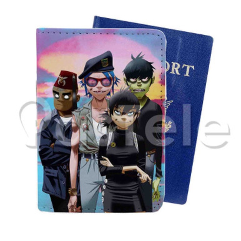 Gorillaz Custom PU Leather Passport Travel Baggage Tag Cover