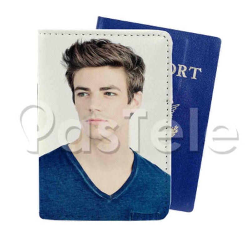 Grant Gustin Custom PU Leather Passport Travel Baggage Tag Cover