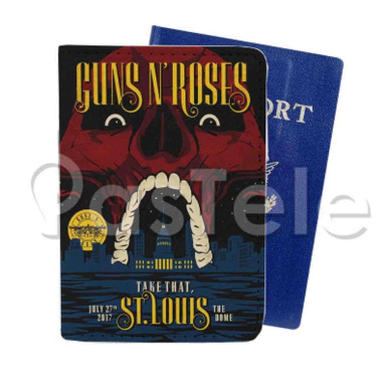 Guns N Roses St Louis Custom PU Leather Passport Travel Baggage Tag Cover