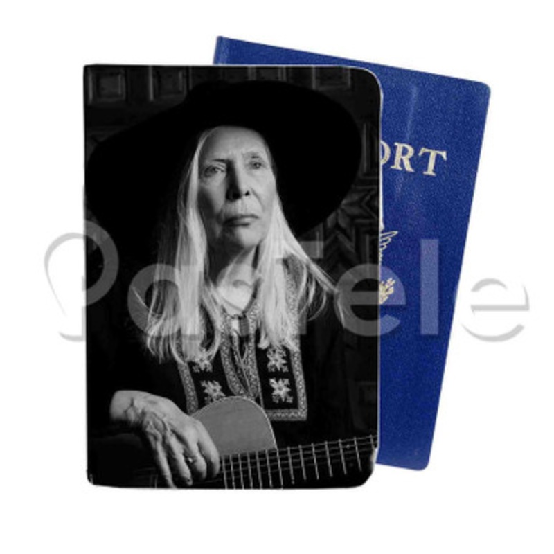 Joni Mitchell Custom PU Leather Passport Travel Baggage Tag Cover