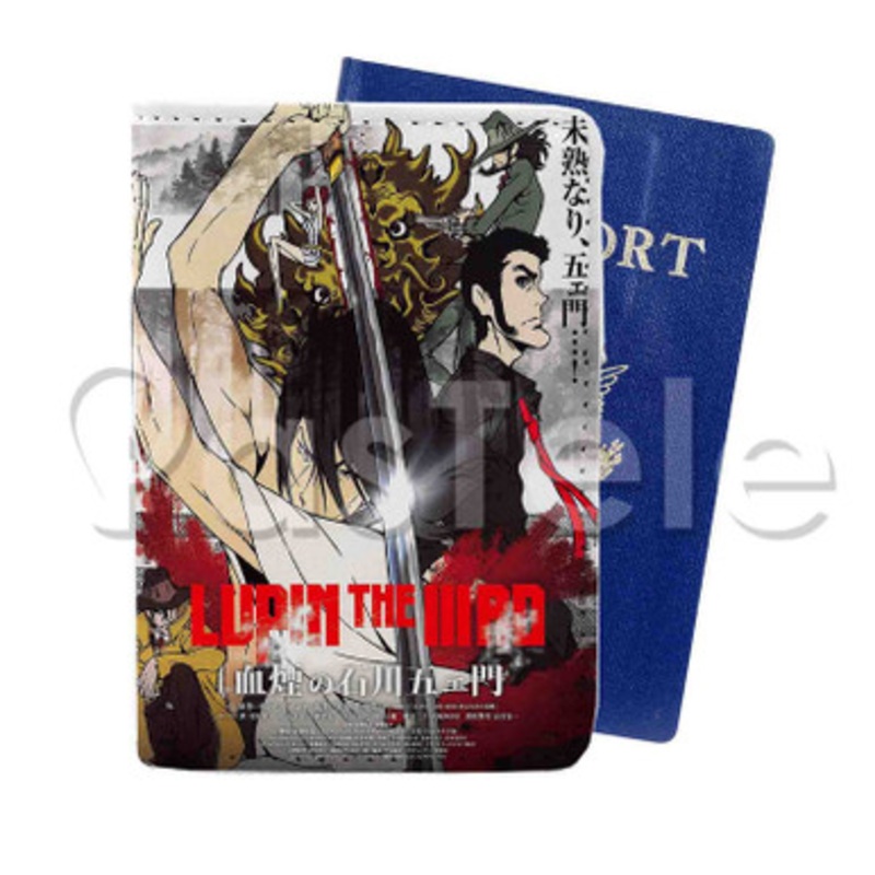 Lupin the Third The Blood Spray of Goemon Ishikawa Custom PU Leather Passport Travel Baggage Tag Cover