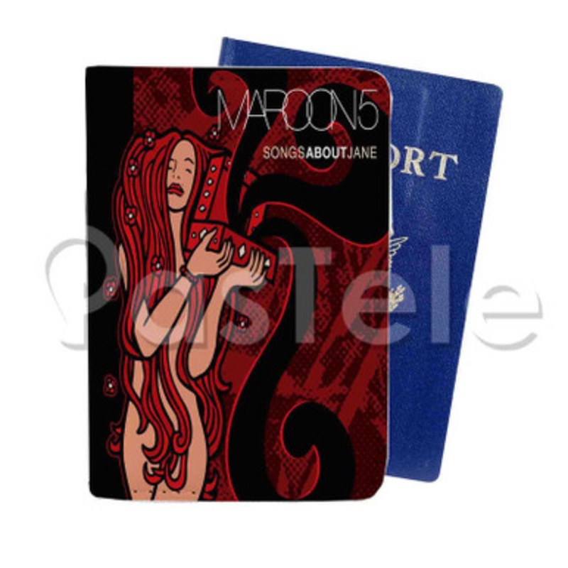 Maroon 5 Songs About Jane Custom PU Leather Passport Travel Baggage Tag Cover