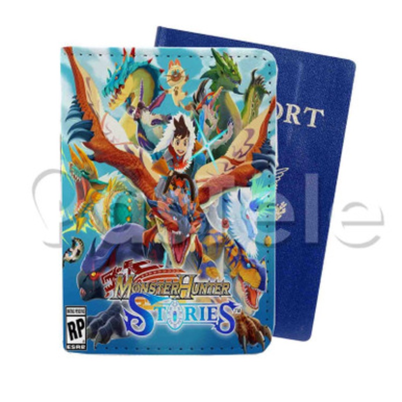 Monster Hunter Stories Ride On Custom PU Leather Passport Travel Baggage Tag Cover