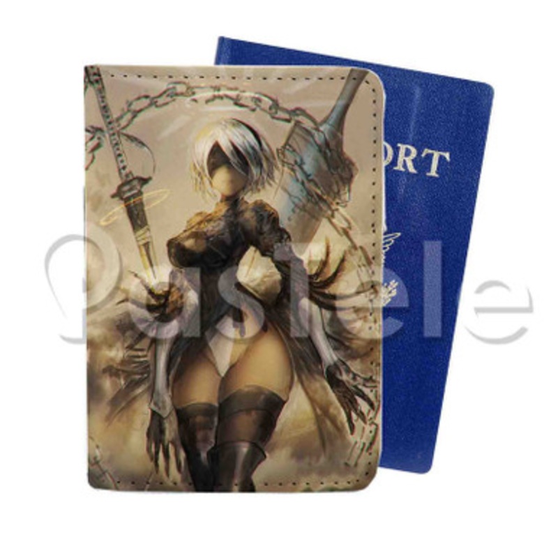 Nier Automata Custom PU Leather Passport Travel Baggage Tag Cover