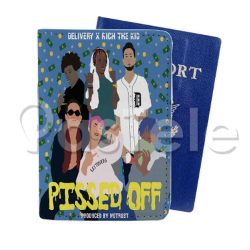 Pissed Off Delivery Boys Feat Rich The Kid Custom PU Leather Passport Travel Baggage Tag Cover