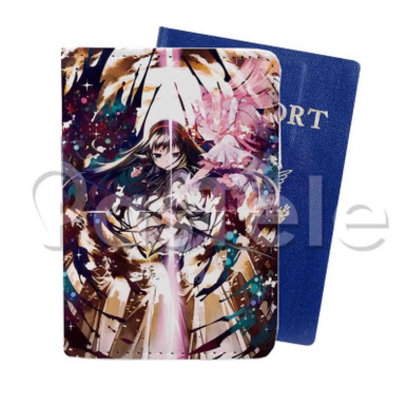 Puella Magi Madoka Magica Custom PU Leather Passport Travel Baggage Tag Cover