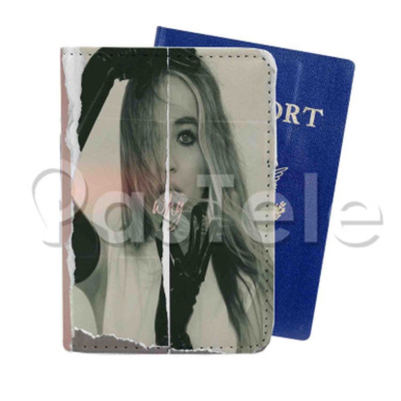 Sabrina Carpenter Why Custom PU Leather Passport Travel Baggage Tag Cover
