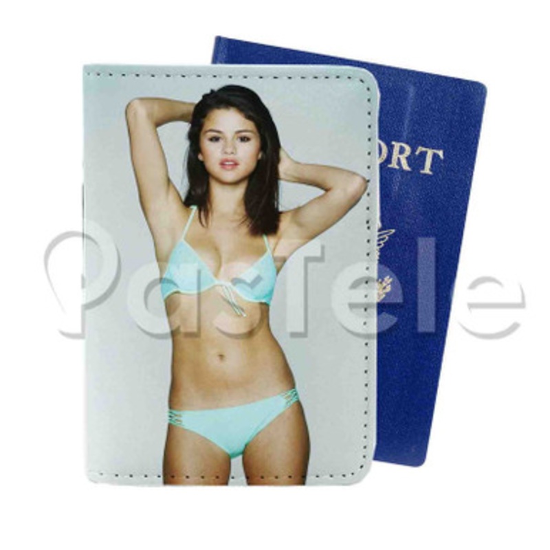Selena Gomez Custom PU Leather Passport Travel Baggage Tag Cover