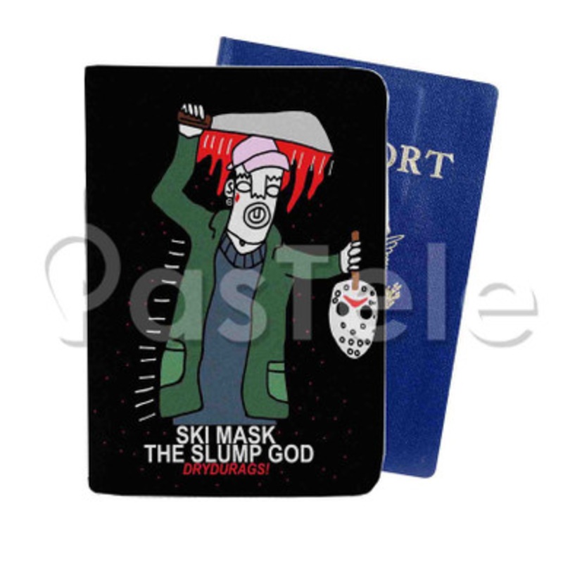 Ski Mask The Slump God Custom PU Leather Passport Travel Baggage Tag Cover