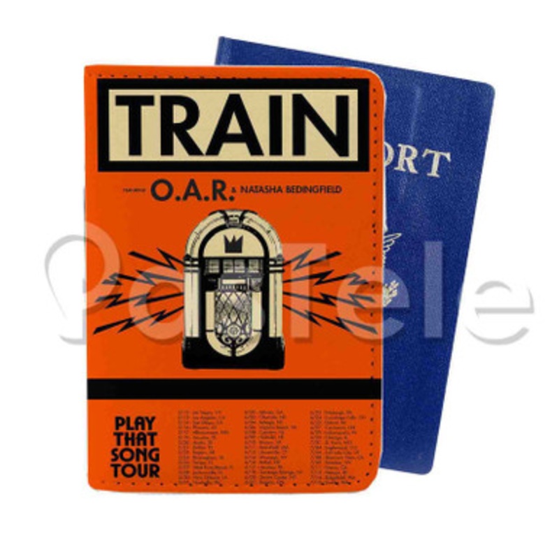 Train Play That Song Tour Custom PU Leather Passport Travel Baggage Tag Cover