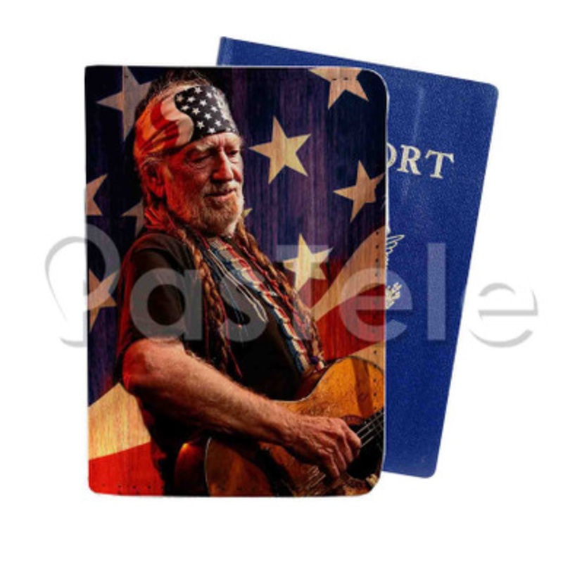 Willie Nelson Custom PU Leather Passport Travel Baggage Tag Cover
