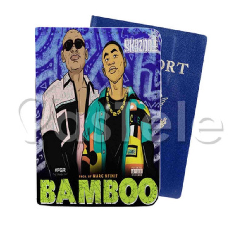 Bamboo Skyzoo Custom PU Leather Passport Travel Baggage Tag Cover