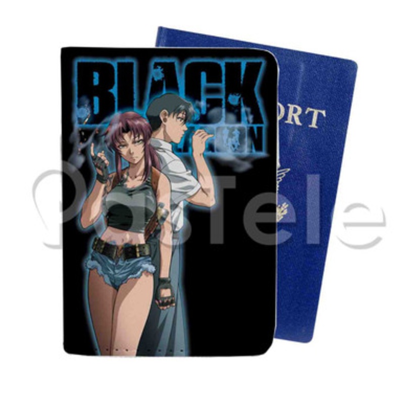 Black Lagoon Custom PU Leather Passport Travel Baggage Cover