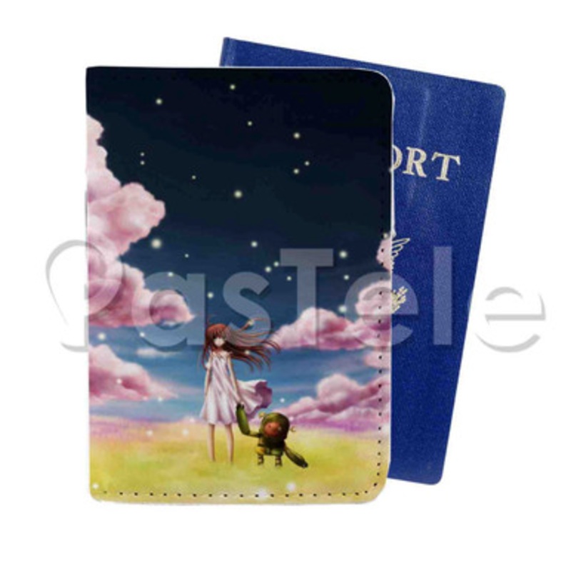 Clannad Custom PU Leather Passport Travel Baggage Cover