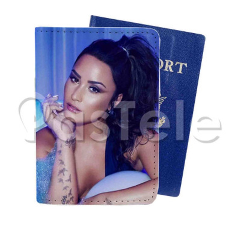 Demi Lovato Custom PU Leather Passport Travel Baggage Tag Cover
