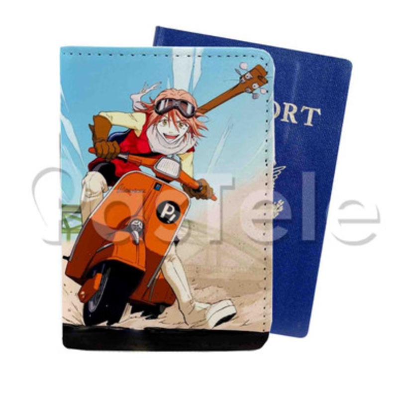 FLCL Anime Custom PU Leather Passport Travel Baggage Cover