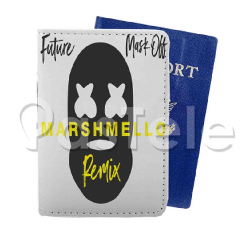 Future Mask Off Marshmello Custom PU Leather Passport Travel Baggage Tag Cover