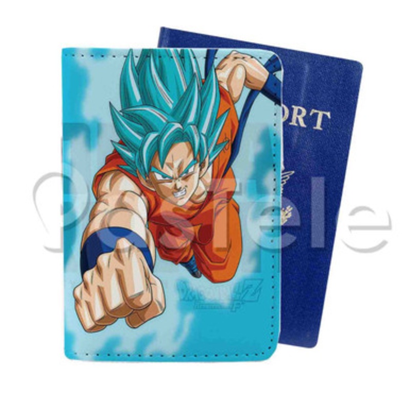 Goku Super Saiyan Blue Dragon Ball Super Custom PU Leather Passport Travel Baggage Cover
