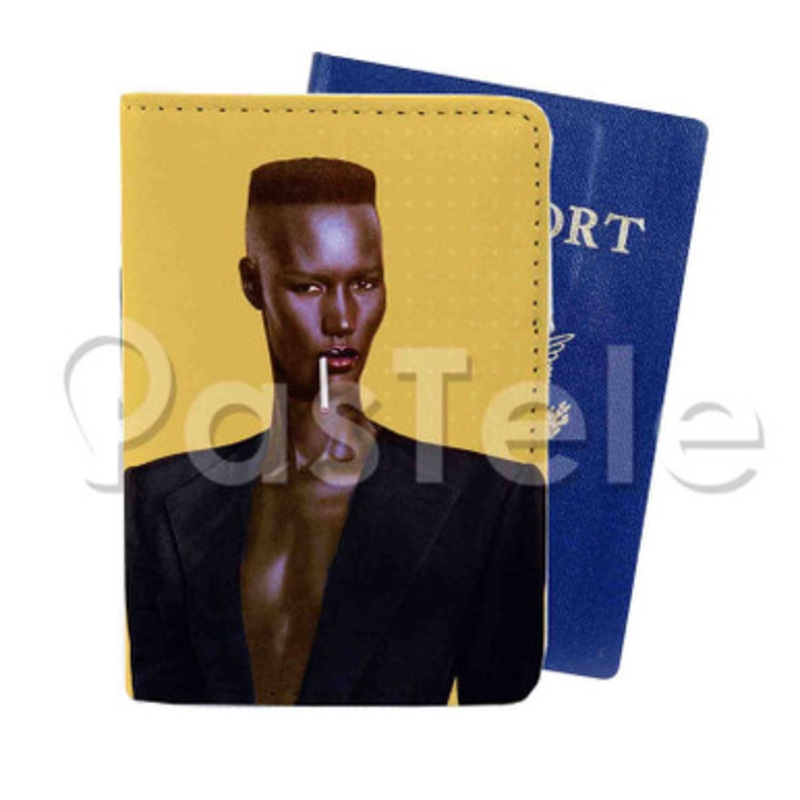 Grace Jones Custom PU Leather Passport Travel Baggage Tag Cover
