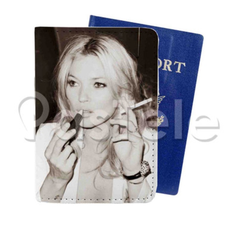 Kate Moss Cigarette Custom PU Leather Passport Travel Baggage Cover