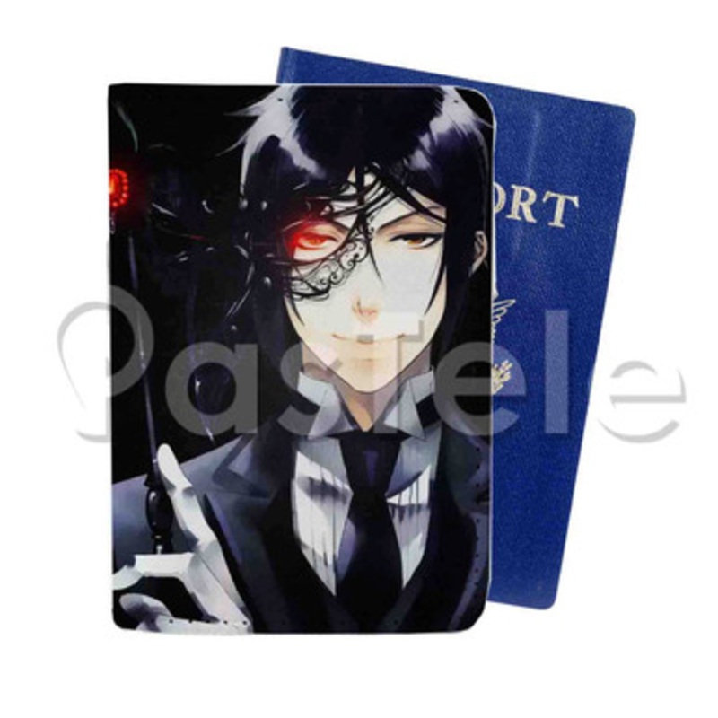 Kuroshitsuji Black Butler Custom PU Leather Passport Travel Baggage Cover
