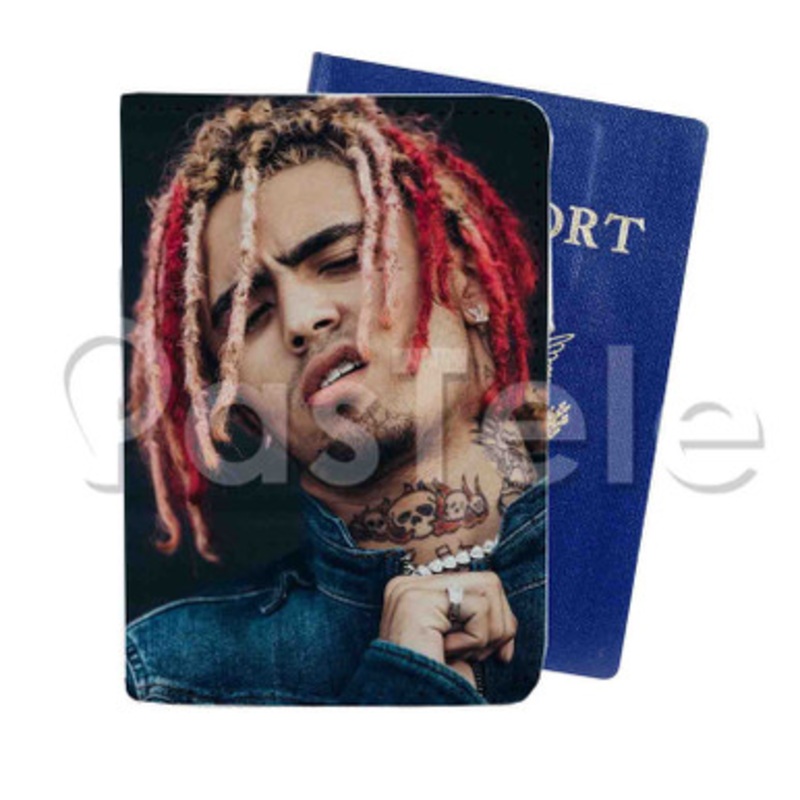 Lil Pump Red Custom PU Leather Passport Travel Baggage Tag Cover