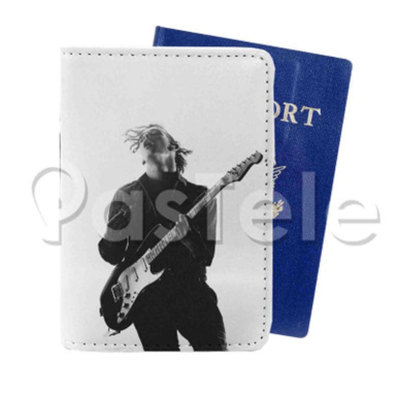 Matt Healy Guitar Custom PU Leather Passport Travel Baggage Tag Cover