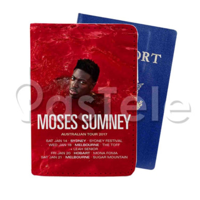 Moses Sumney Australian Tour 2017 Custom PU Leather Passport Travel Baggage Cover