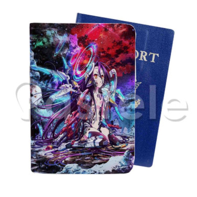 No Game No Life Zero Custom PU Leather Passport Travel Baggage Tag Cover