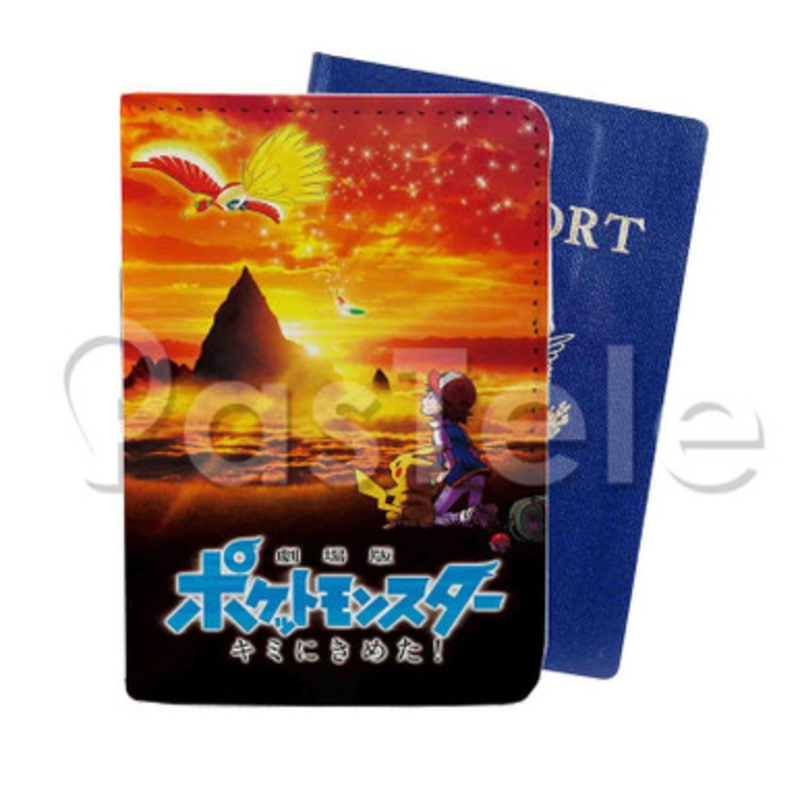 Pok mon the Movie 20 I Choose You Custom PU Leather Passport Travel Baggage Tag Cover